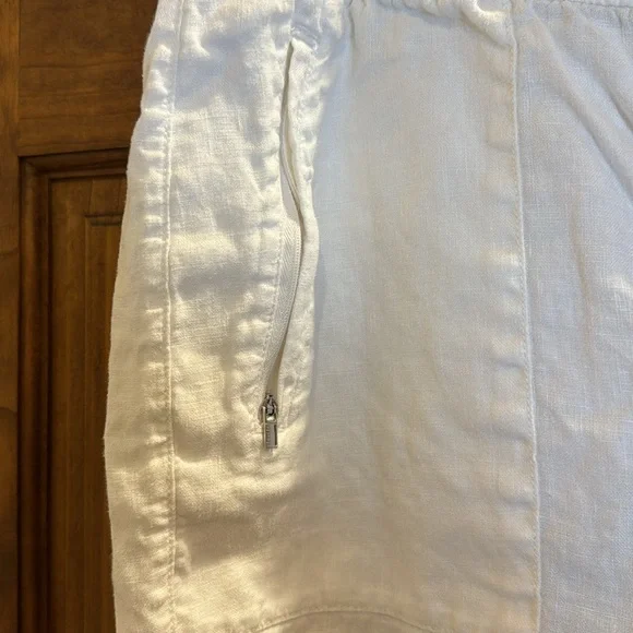 Athleta Retreat Linen High Rise Joggers, White, Size 16 - Picture 4 of 10